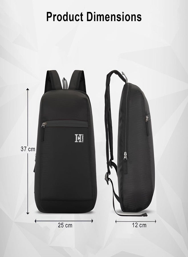 H-HEMES 11L Small Backpack Lightweight, Durable, Everyday Use Small Backpack for Travel, Gym, and Outdoor Activities (Black) - Image 4